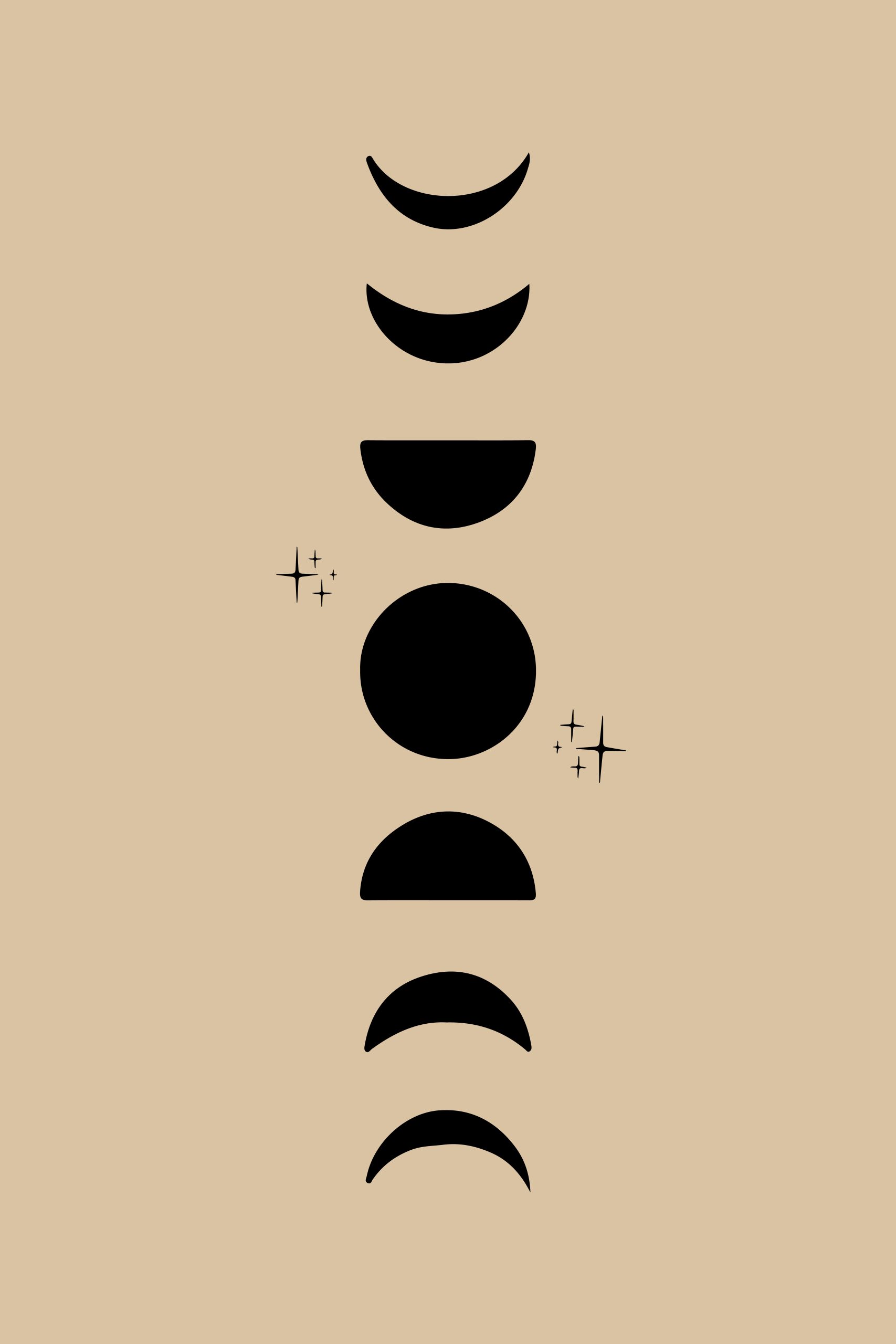 Boho Lunar Phases Digital Print - Minimalist Moon Print