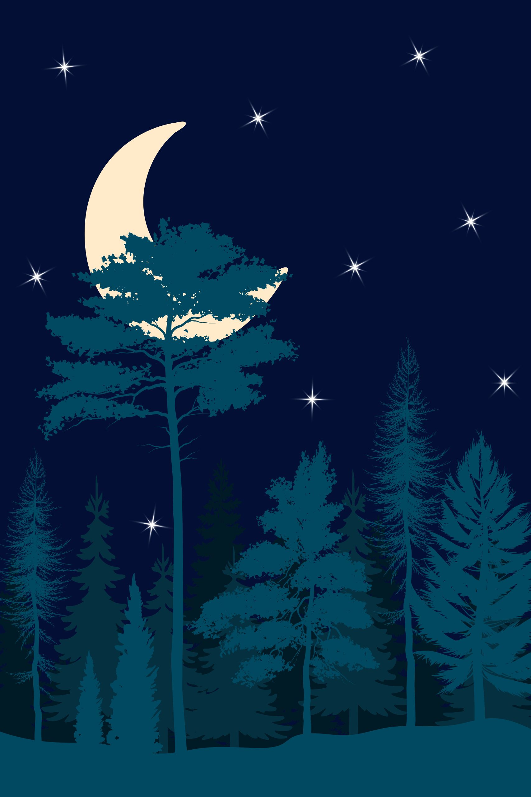 Buy Now Boho Moonlit Forest Digital Print