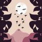 Mystical Twilight Birds Landscape Art - Boho Digital Print