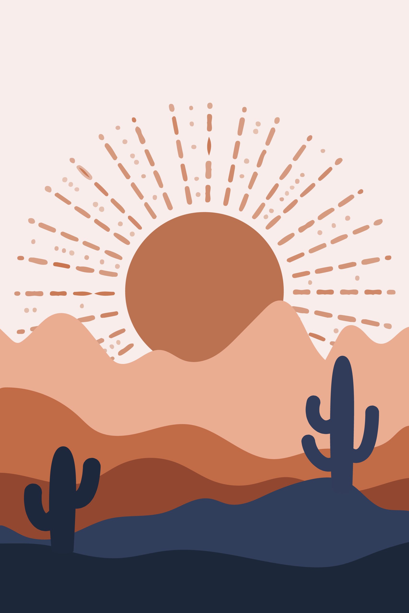 BOHO Wall Art, Desert Sunset Print, Bohemian Decor, Digital Art Print, 2x3 Wall Poster, Wall Paper Gallery